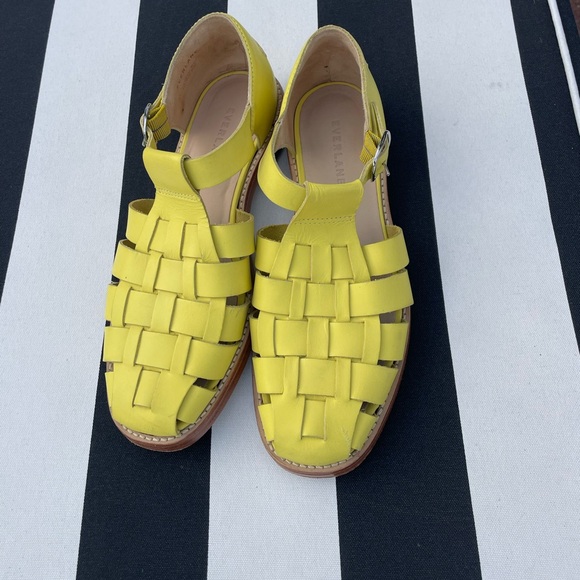 Everlane Yellow Leather Day Fisherman Sandals Size 7 - Picture 16 of 16